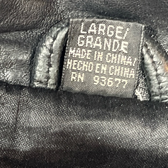 90s BLACK MOTO Leather ZIP JACKET collared Jacqueline Ferrar SOFT lamb skin coat - Picture 4 of 16